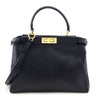 Fendi Black Nappa Medium Peekaboo Iconic Satchel - Love that Bag etc - Preowned Authentic Designer Handbags & Preloved Fashions