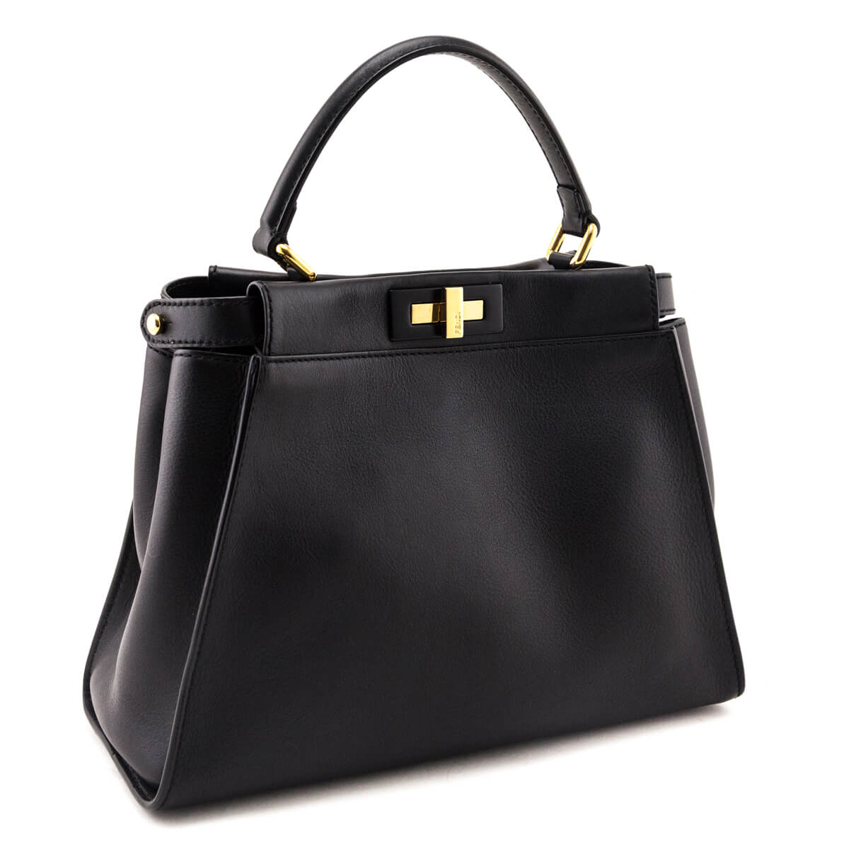 Fendi Black Nappa Medium Peekaboo Iconic Satchel - Love that Bag etc - Preowned Authentic Designer Handbags & Preloved Fashions