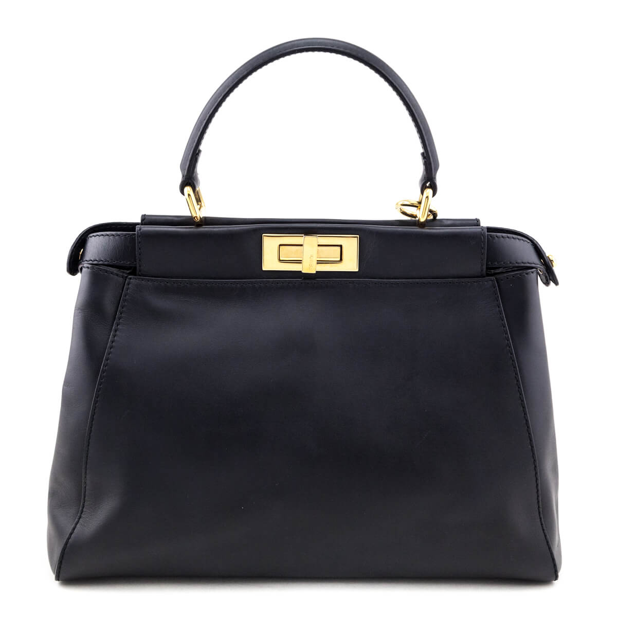 Fendi Black Nappa Medium Peekaboo Iconic Satchel - Love that Bag etc - Preowned Authentic Designer Handbags & Preloved Fashions