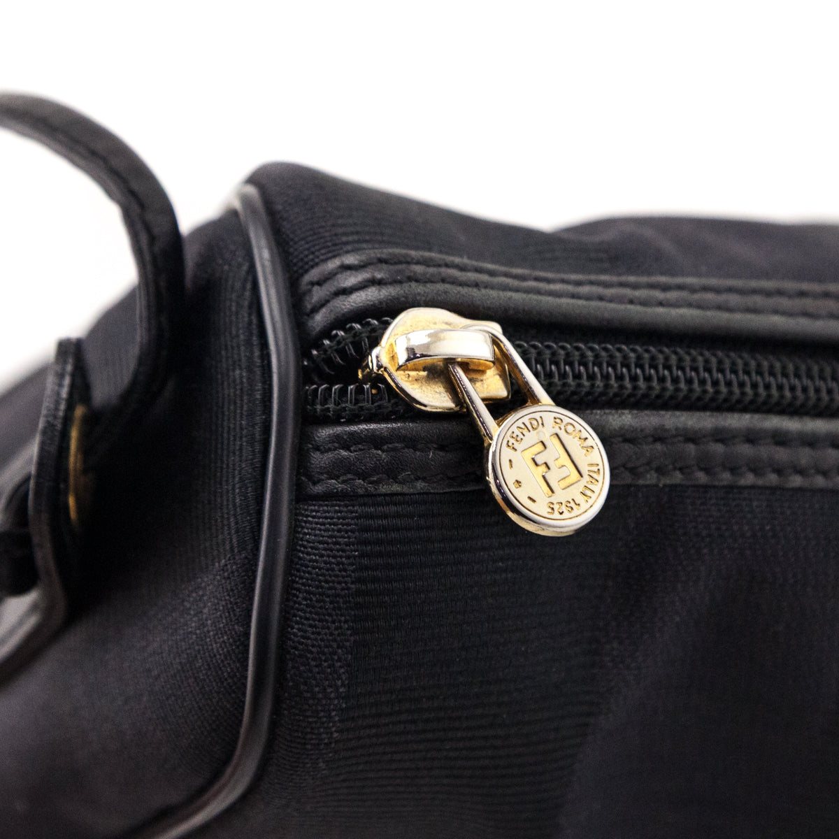 Fendi Black Vintage Pequin Crossbody