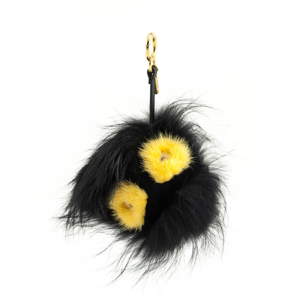 Fendi Black & Yellow Fur Monster Bag Charm - Love that Bag etc - Preowned Authentic Designer Handbags & Preloved Fashions