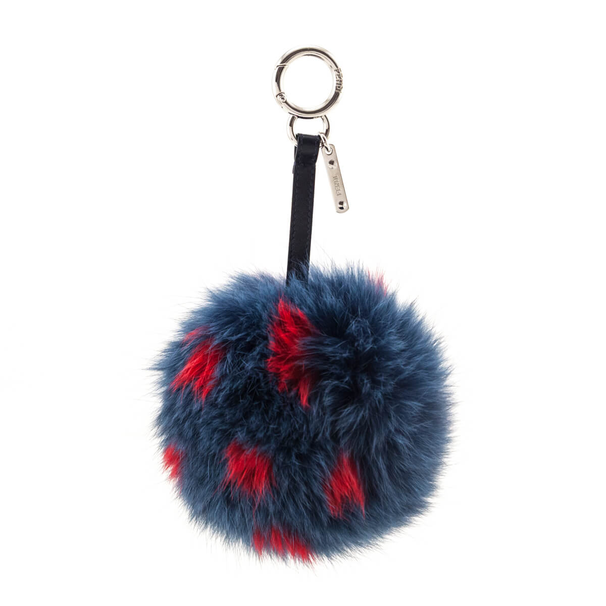 Fendi Blue & Red Fox Fur Bag Charm