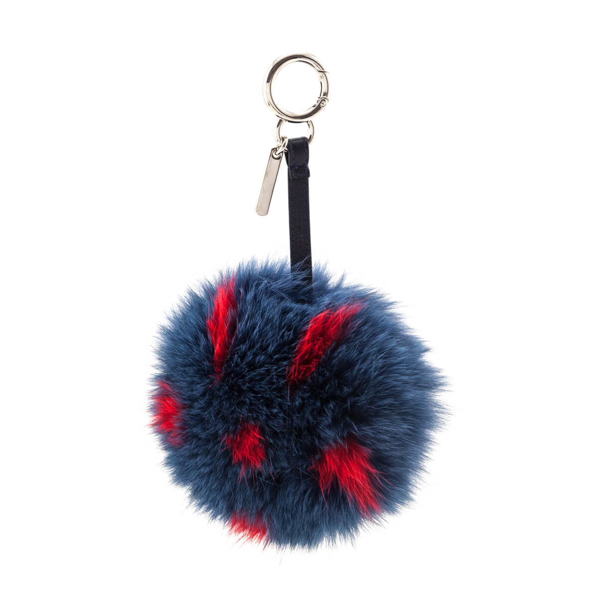 Fendi Blue & Red Fox Fur Bag Charm