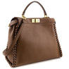 Fendi Brown Whipstitched Leather Large Peekaboo - Love that Bag etc - Preowned Authentic Designer Handbags & Preloved Fashions