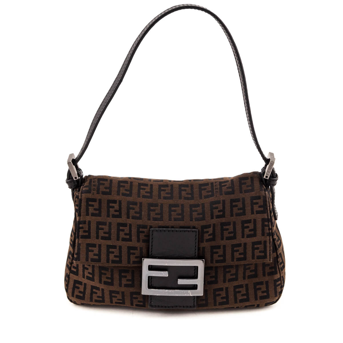 Fendi Brown Zucchino Mini Mamma Baguette - Love that Bag etc - Preowned Authentic Designer Handbags & Preloved Fashions