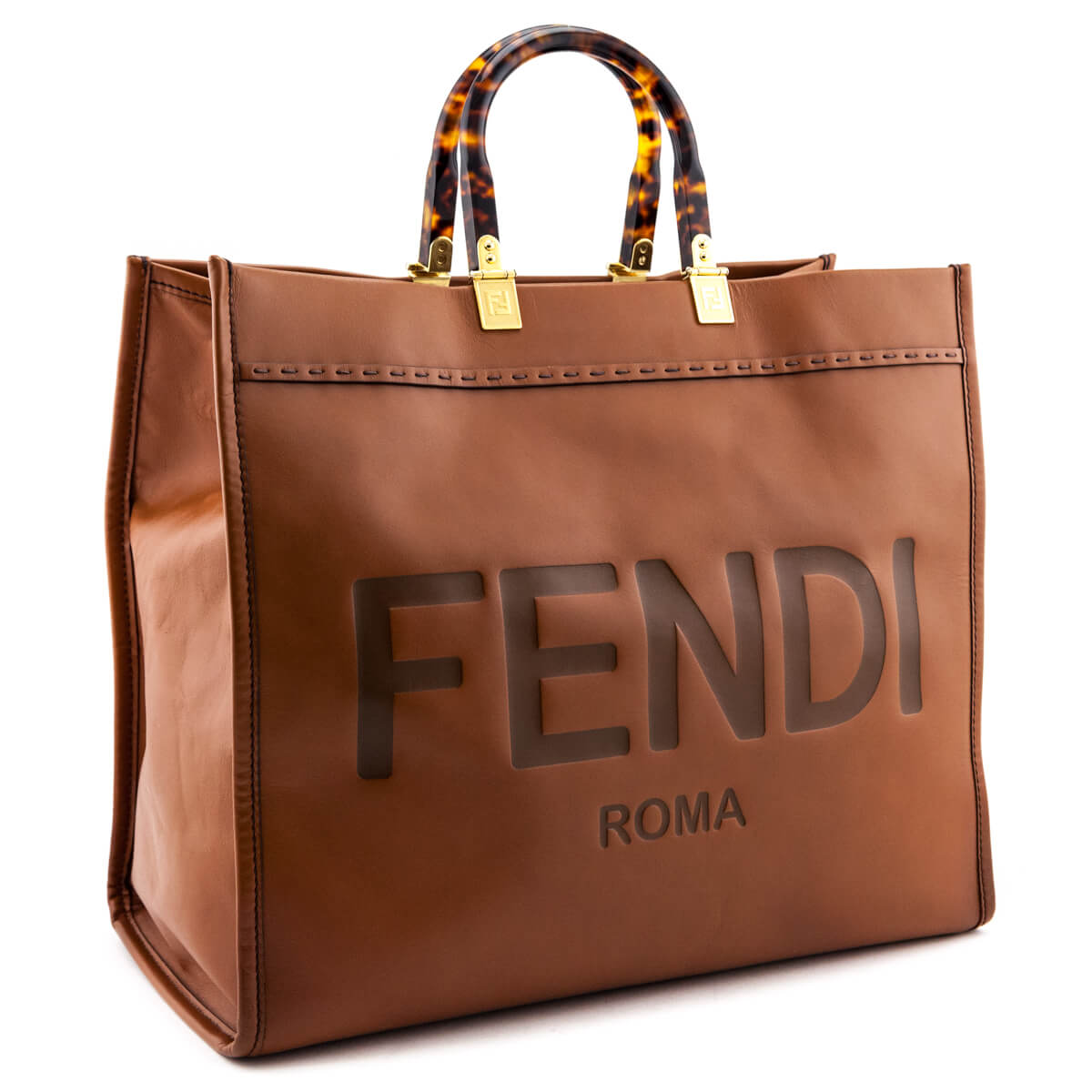 Fendi Cuoio Vitello King Plexiglass Large Fendi Sunshine Shopper Tote - Love that Bag etc - Preowned Authentic Designer Handbags & Preloved Fashions