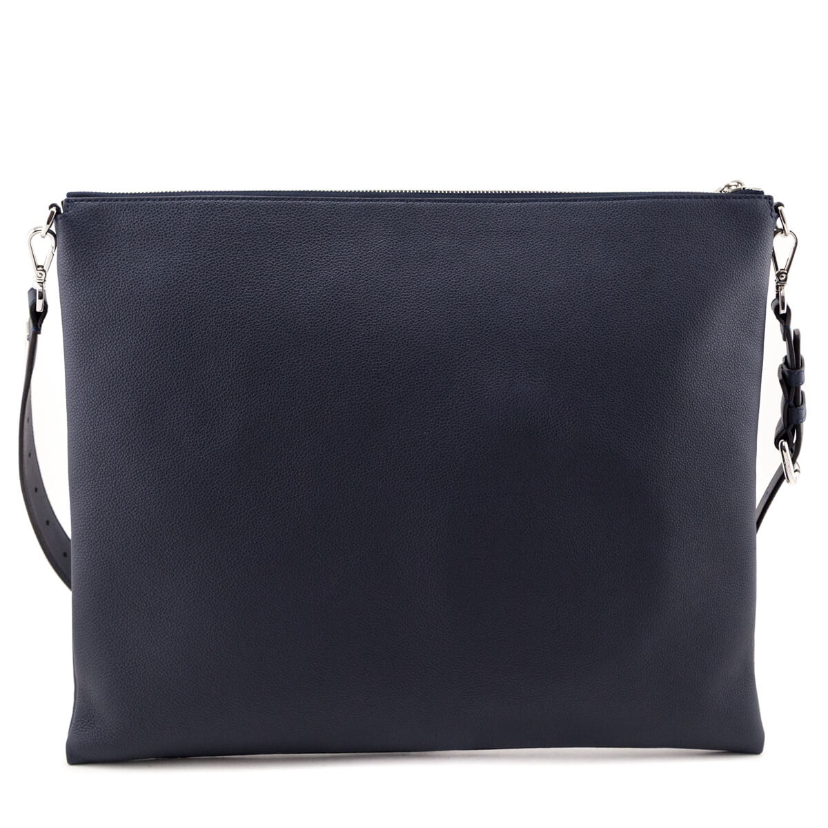 Fendi Dark Blue Vitello Cher Logo Embossed After Messenger Bag - Love that Bag etc - Preowned Authentic Designer Handbags & Preloved Fashions