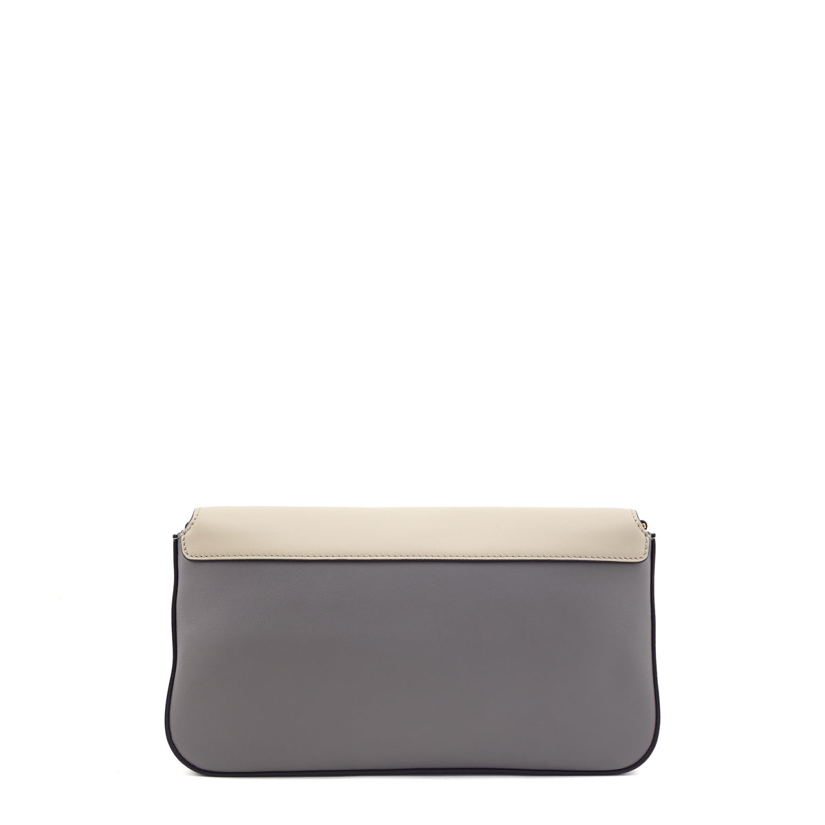 Fendi Gray & Red Vitello Grace FF 1974 Flip Baguette