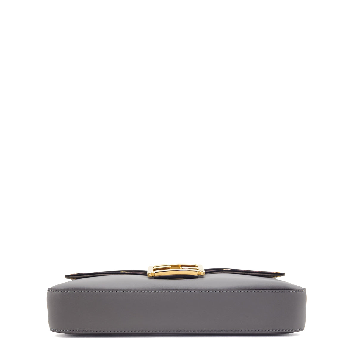 Fendi Gray & Red Vitello Grace FF 1974 Flip Baguette