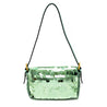 Fendi Light Green Satin Sequin Paillettes Shiny Nappa Mini Baguette 1997 - Love that Bag etc - Preowned Authentic Designer Handbags & Preloved Fashions