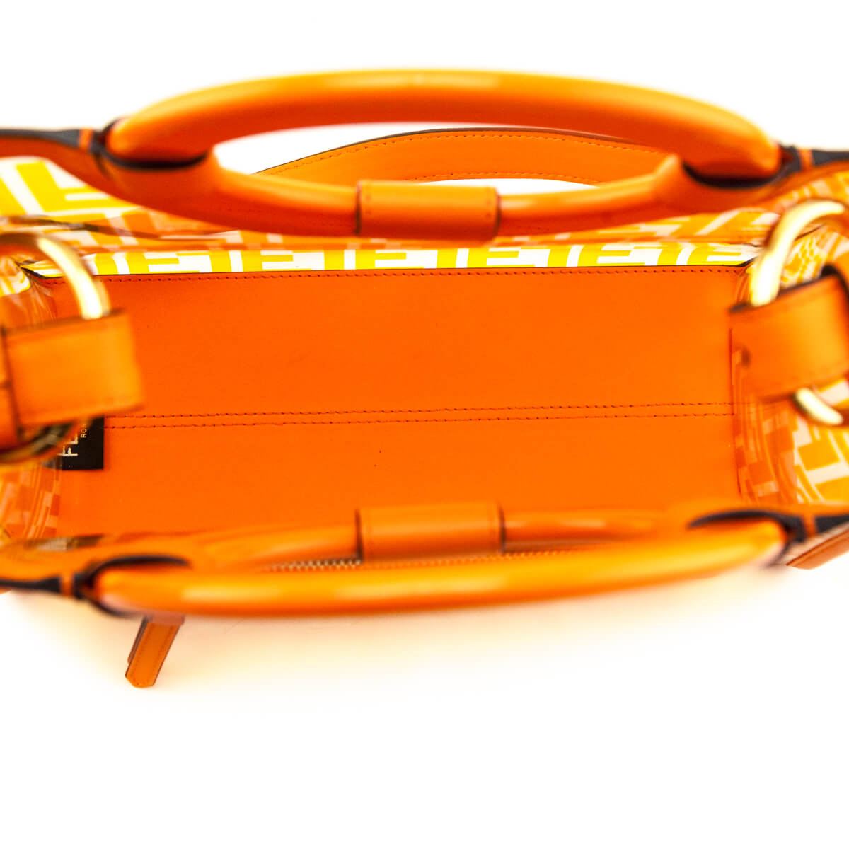 Fendi Orange FF Vitello Century Plexiglass Small Runaway Shopper Tote - Love that Bag etc - Preowned Authentic Designer Handbags & Preloved Fashions