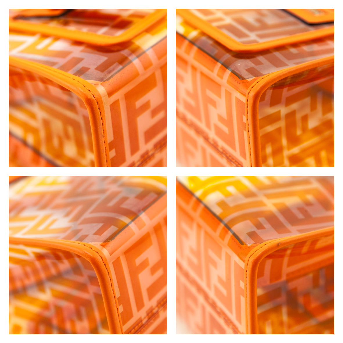 Fendi Orange FF Vitello Century Plexiglass Small Runaway Shopper Tote - Love that Bag etc - Preowned Authentic Designer Handbags & Preloved Fashions