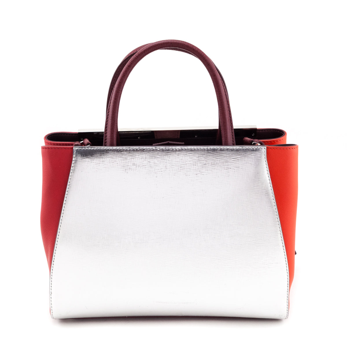 Fendi Red Colour Block Petite 2Jours Tote