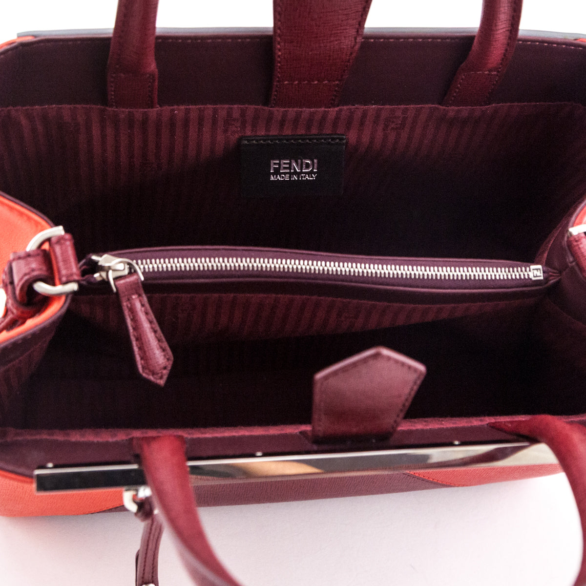 Fendi Red Colour Block Petite 2Jours Tote