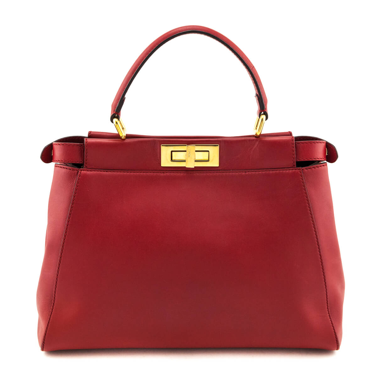 Fendi Red Nappa Medium Peekaboo Bag - Love that Bag etc - Preowned Authentic Designer Handbags & Preloved Fashions