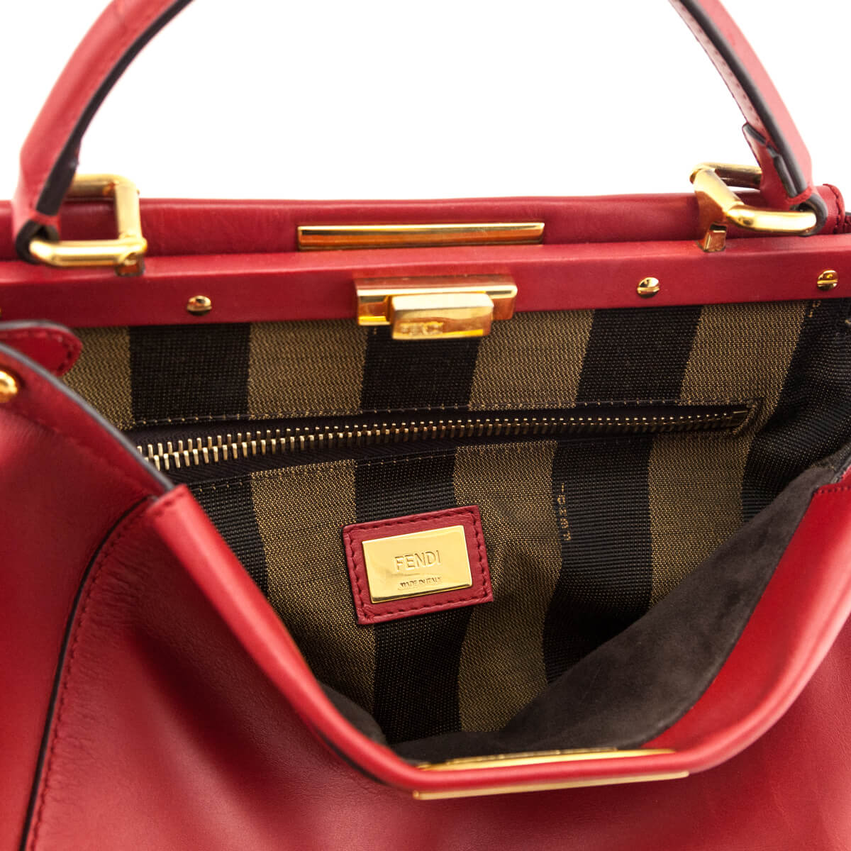 Fendi Red Nappa Medium Peekaboo Bag - Love that Bag etc - Preowned Authentic Designer Handbags & Preloved Fashions