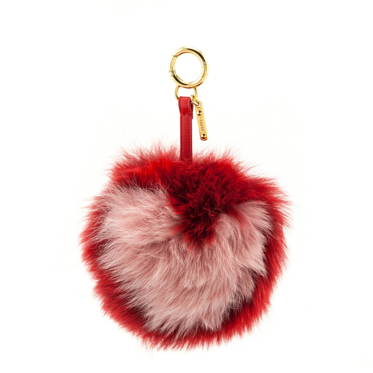 Fendi Red & Pink Fox Fur Heart Pom Pom Bag Charm - Love that Bag etc - Preowned Authentic Designer Handbags & Preloved Fashions