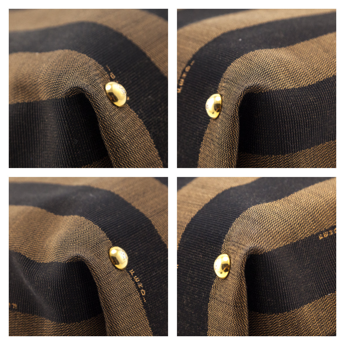 Fendi Tobacco Pequin Striped Vitello Tote - Love that Bag etc - Preowned Authentic Designer Handbags & Preloved Fashions