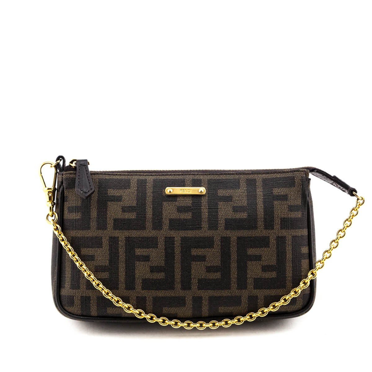 Fendi Tobacco Zucca Coated Canvas Small Pouch - Love that Bag etc - Preowned Authentic Designer Handbags & Preloved Fashions