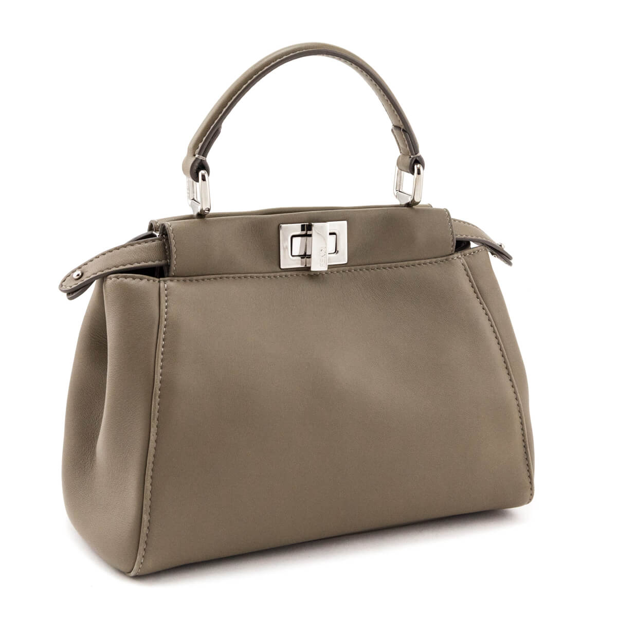 Fendi Tortora Nappa Mini Peekaboo Iconic Satchel - Love that Bag etc - Preowned Authentic Designer Handbags & Preloved Fashions