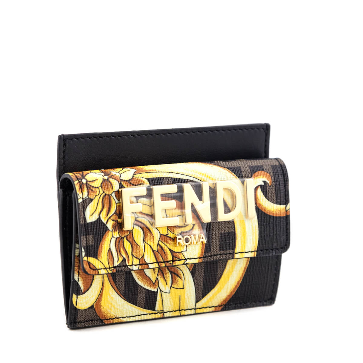 Fendi X Versace Fendace Card Glazed Canvas Card Holder - Love that Bag etc - Preowned Authentic Designer Handbags & Preloved Fashions