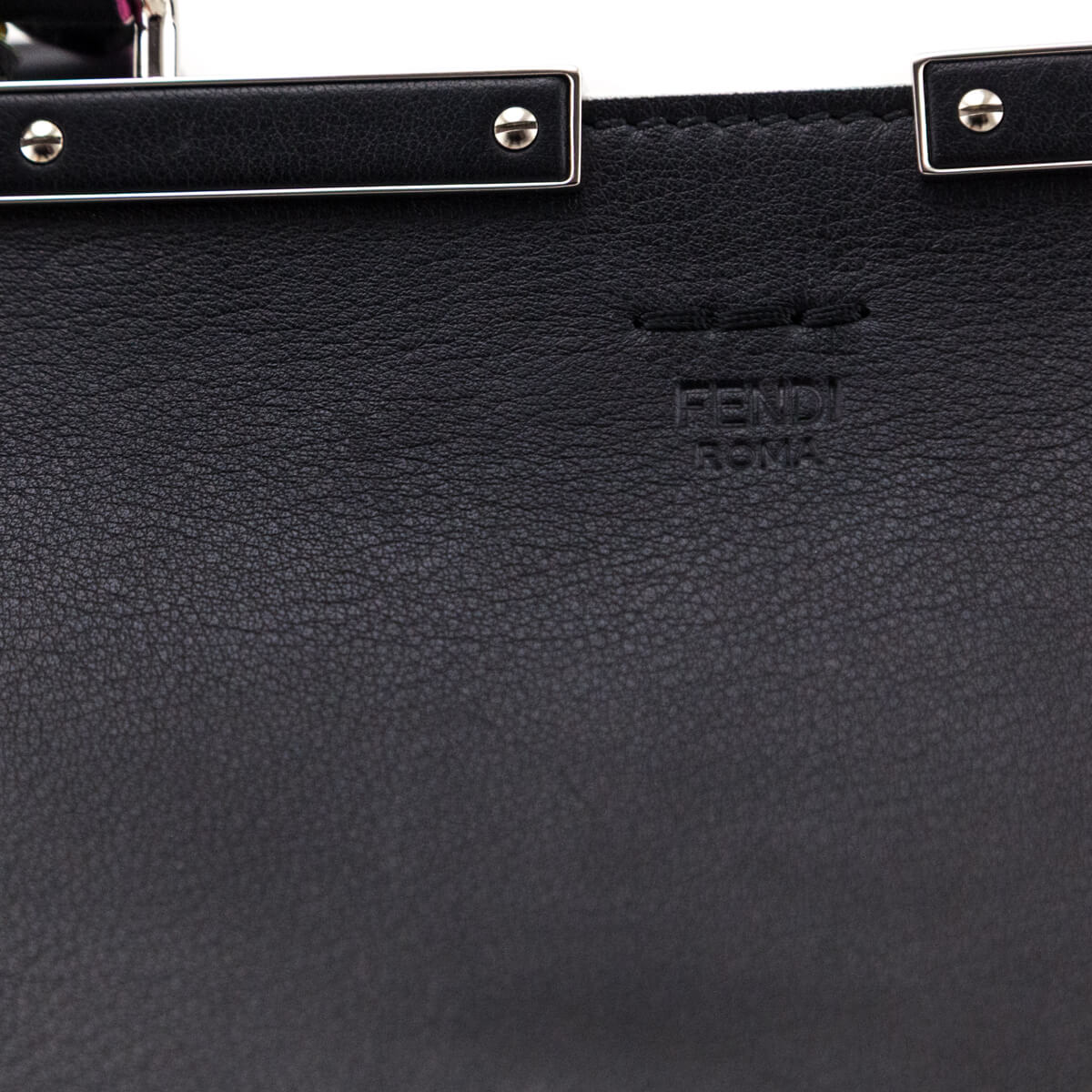 Fendi Black Smooth Calfskin Multicolor Contrast-Trim 3jours Bag