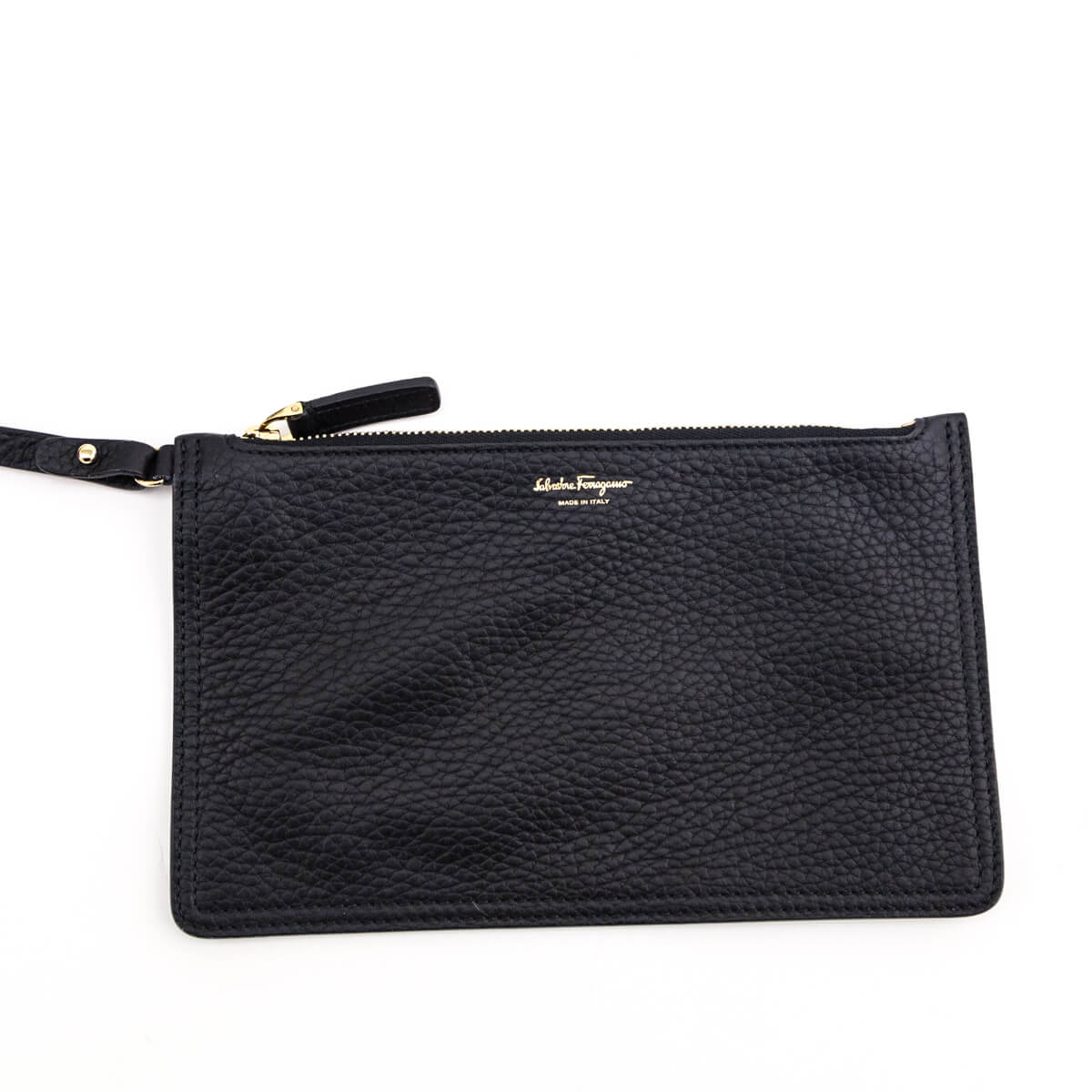 Ferragamo Black Pebbled Calfskin Carla Bucket Bag - Love that Bag etc - Preowned Authentic Designer Handbags & Preloved Fashions