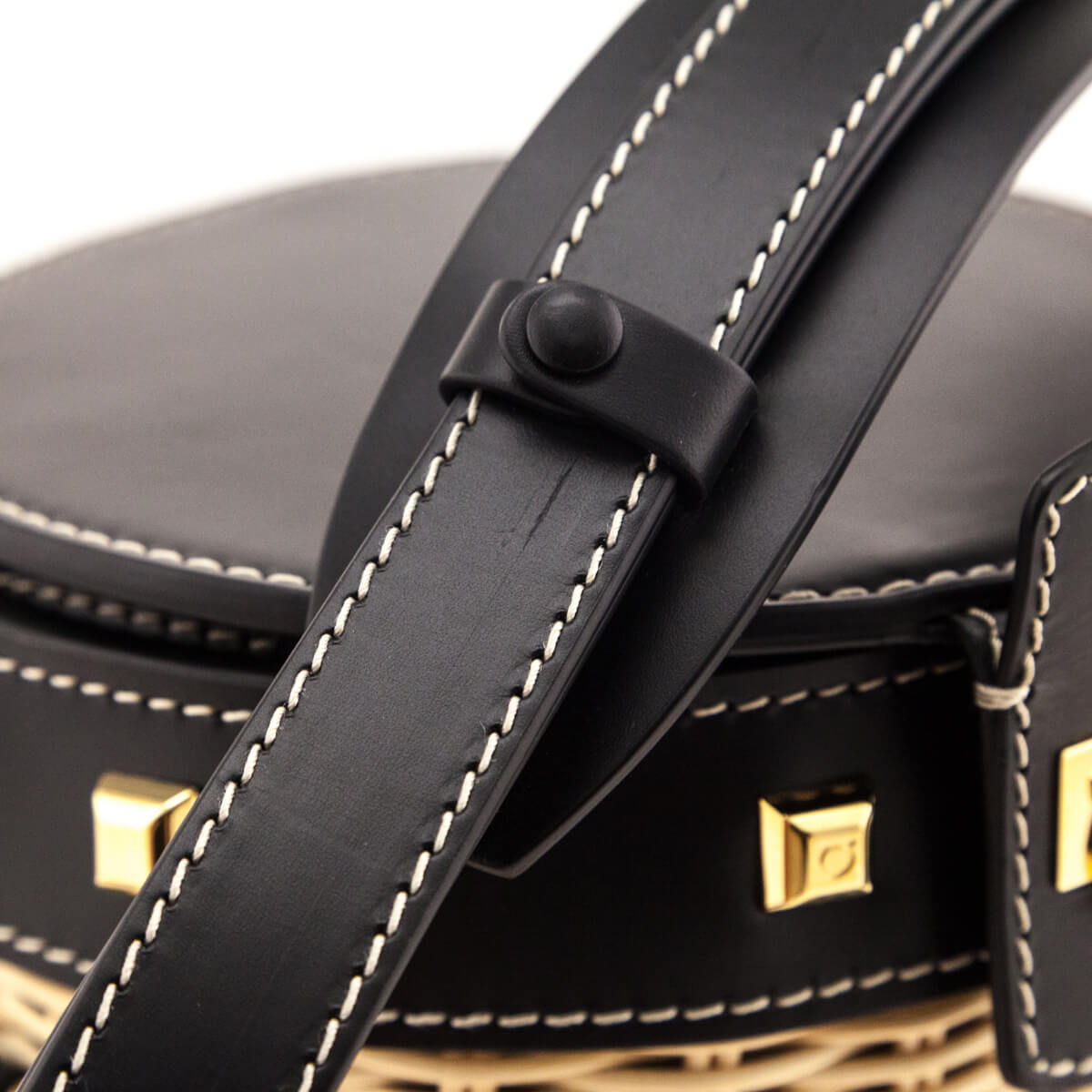 Ferragamo Black & Wicker Gancini Bucket Bag - Love that Bag etc - Preowned Authentic Designer Handbags & Preloved Fashions