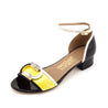 Ferragamo Black & Yellow Patent Glenn Sandals Size US 7.5 | IT 37.5 - Love that Bag etc - Preowned Authentic Designer Handbags & Preloved Fashions