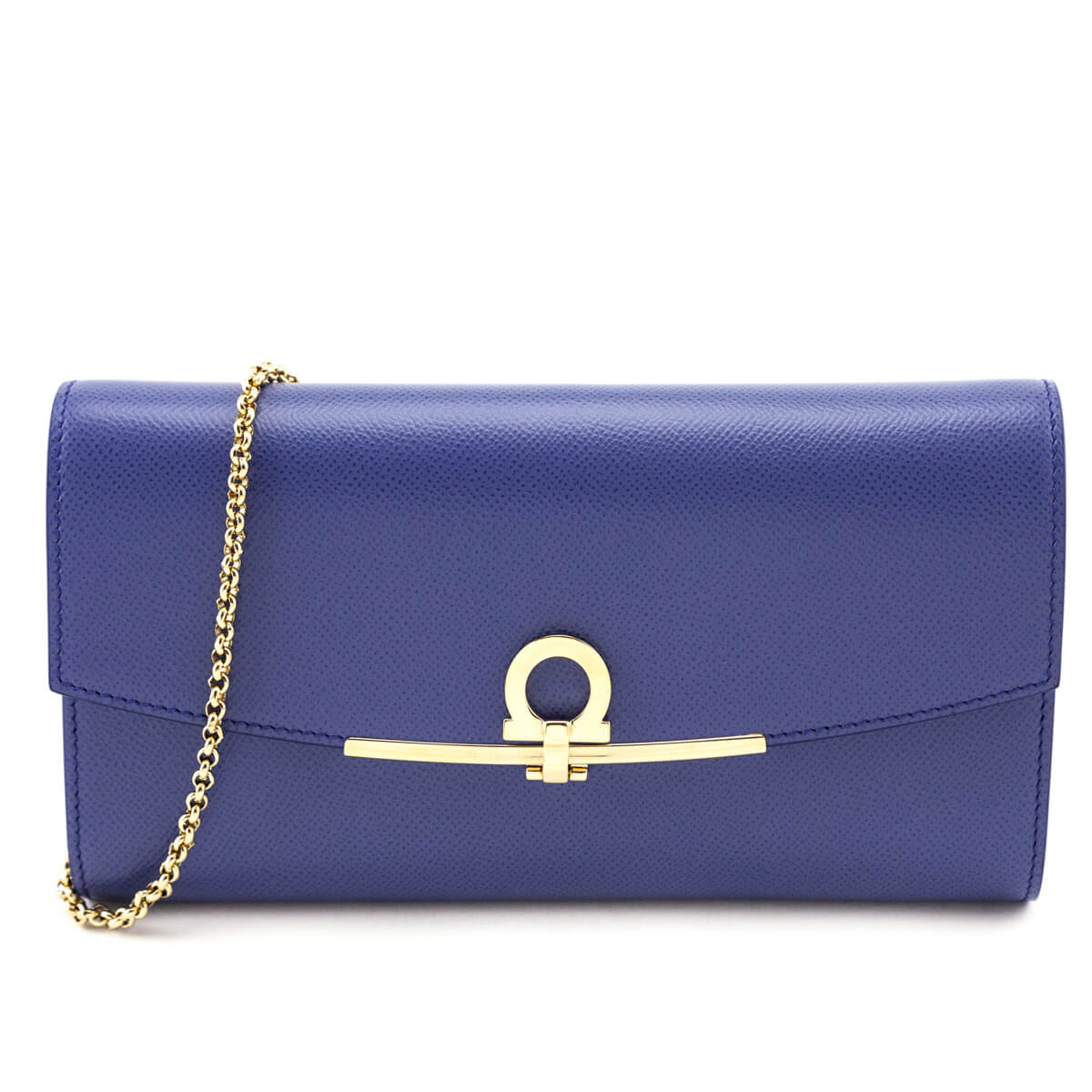 Ferragamo Crocus Blue Calf Gancini Icona Mini Bag - Love that Bag etc - Preowned Authentic Designer Handbags & Preloved Fashions