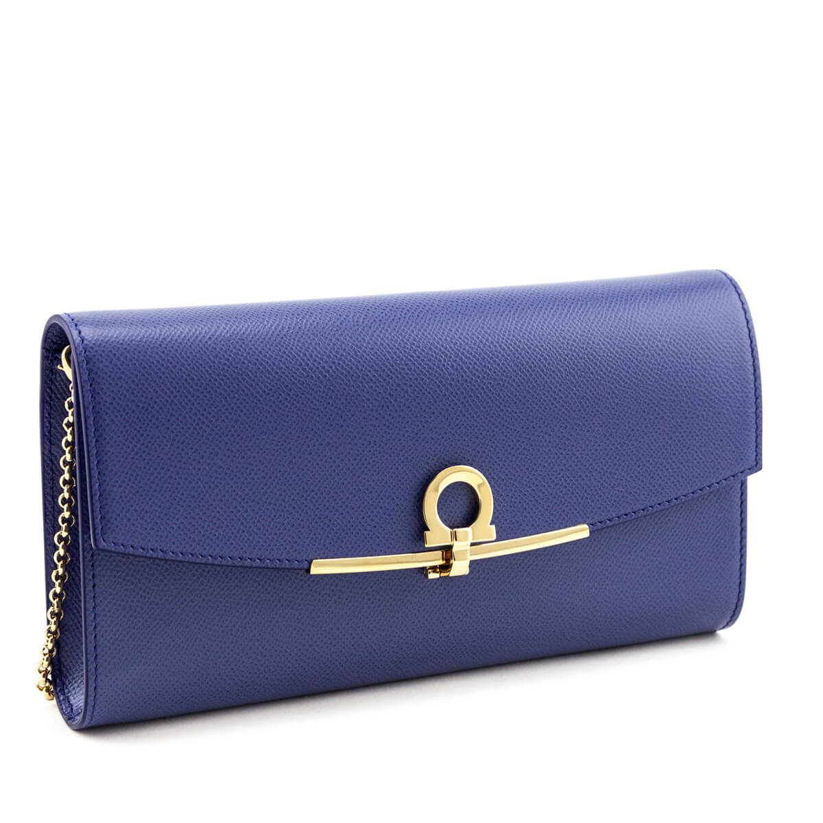 Ferragamo Crocus Blue Calf Gancini Icona Mini Bag - Love that Bag etc - Preowned Authentic Designer Handbags & Preloved Fashions