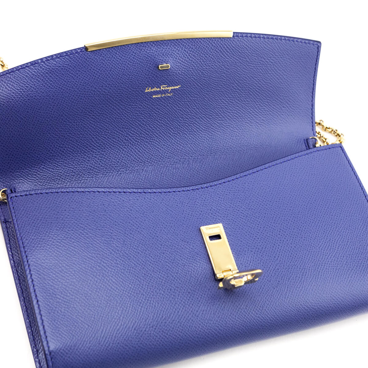 Ferragamo Crocus Blue Calf Gancini Icona Mini Bag - Love that Bag etc - Preowned Authentic Designer Handbags & Preloved Fashions