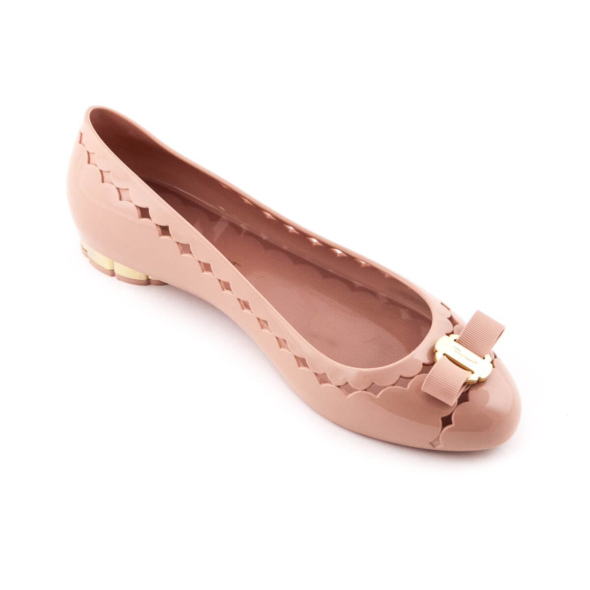 Ferragamo Light Pink Jelly Bow Ballet Flats Size US 9 | EU 39 - Love that Bag etc - Preowned Authentic Designer Handbags & Preloved Fashions