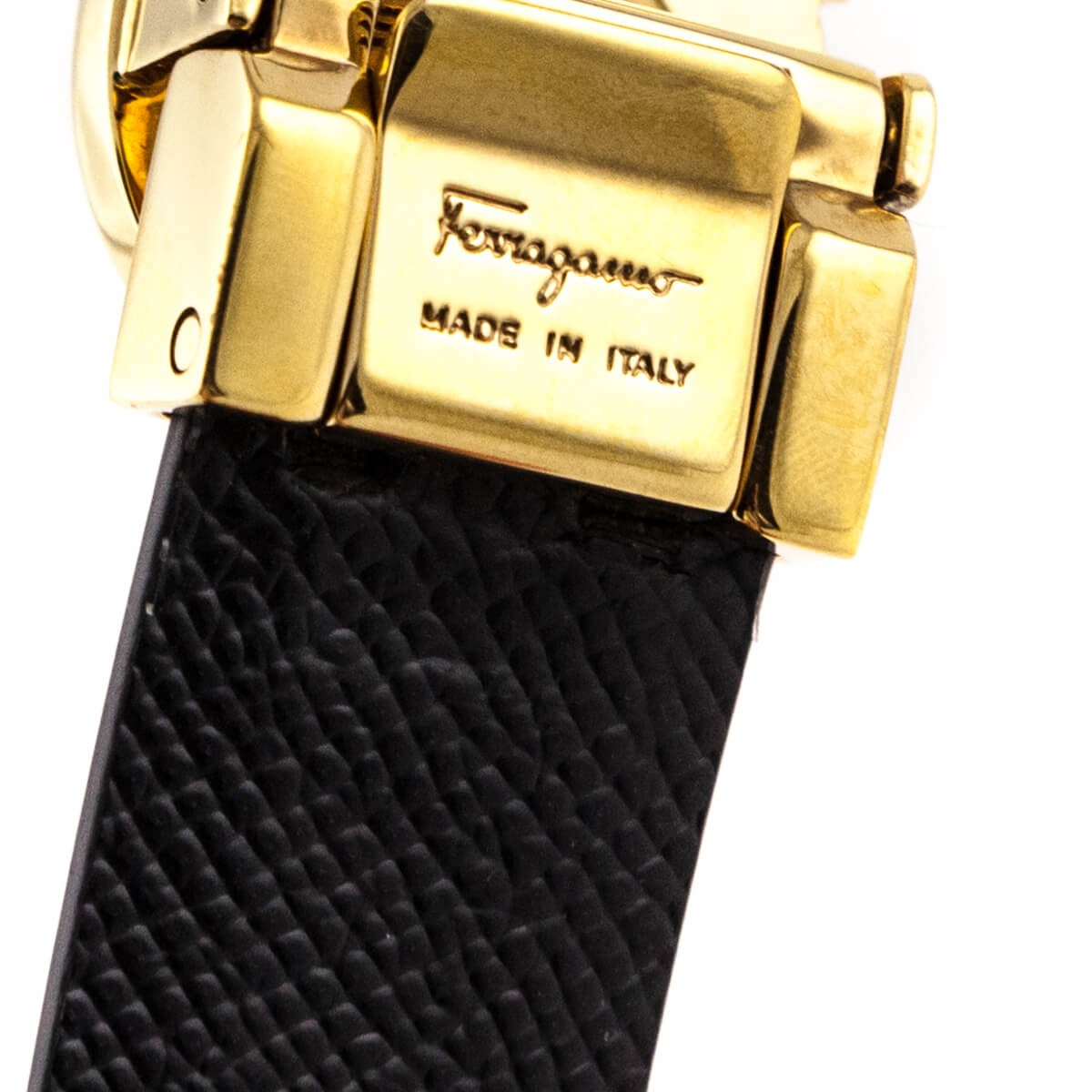 Ferragamo Navy & Black Pebbled Calfskin Reversible Gancini Belt Size L - Love that Bag etc - Preowned Authentic Designer Handbags & Preloved Fashions