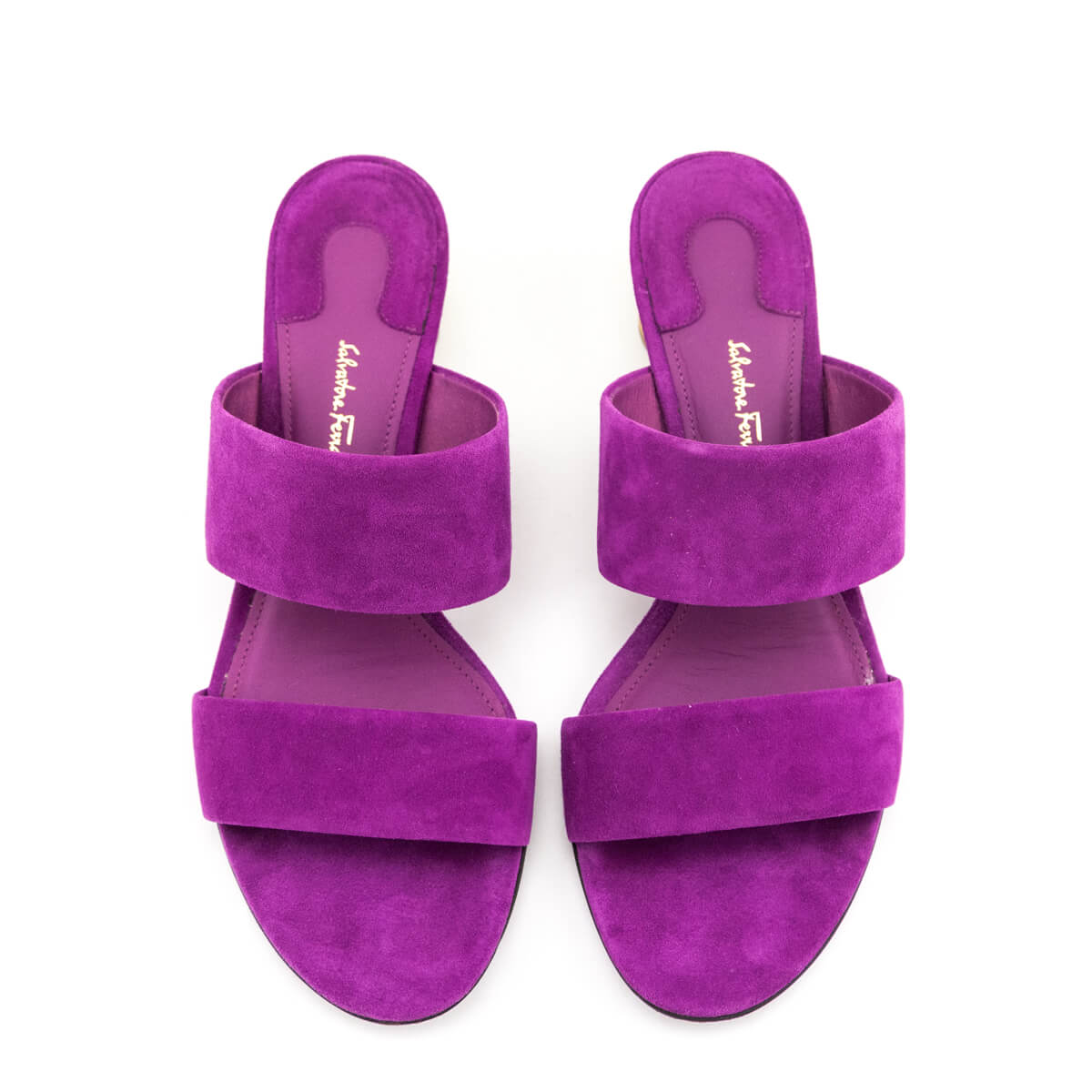 Ferragamo Purple Suede Slide Sandals Size US 8 | EU 38 - Love that Bag etc - Preowned Authentic Designer Handbags & Preloved Fashions