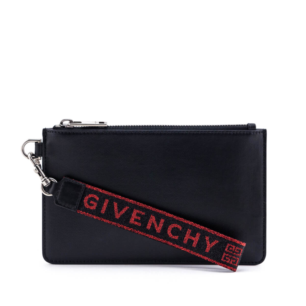 Givenchy Black Coated Canvas Logo Wristlet Pouch - Love that Bag etc - Preowned Authentic Designer Handbags & Preloved Fashions