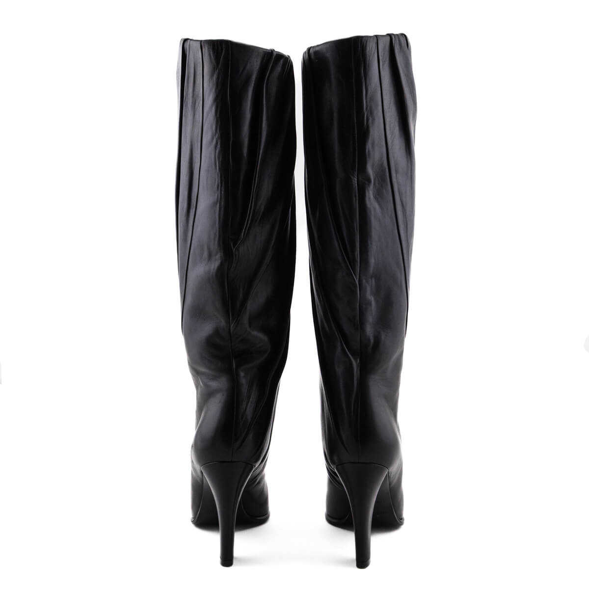 Givenchy Black Leather Pleated Knee High Boots Size US 7 | EU 37 - Love that Bag etc - Preowned Authentic Designer Handbags & Preloved Fashions