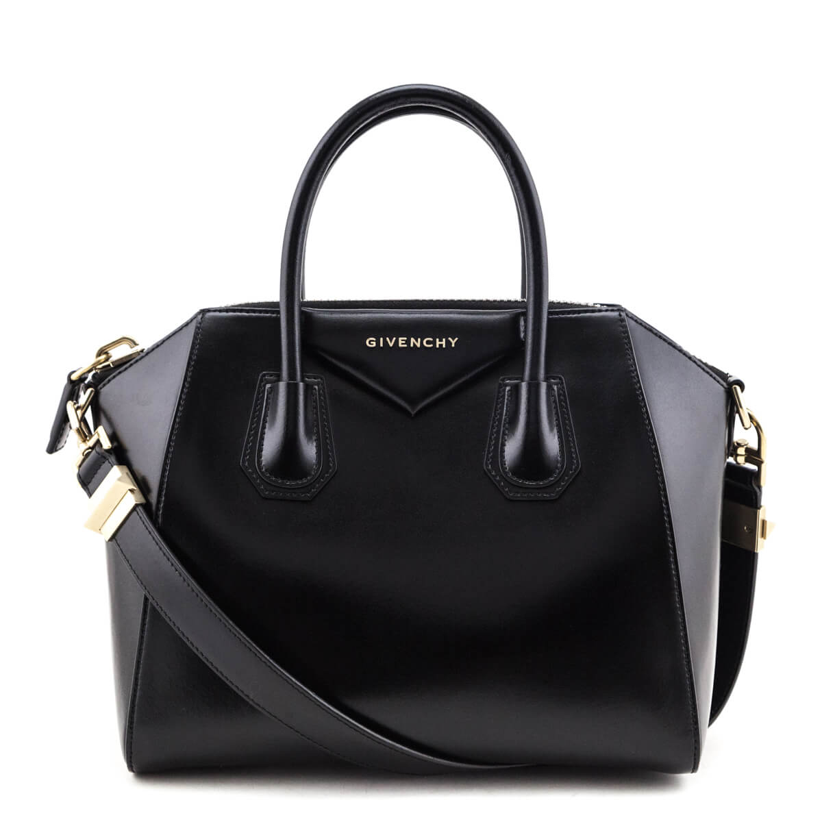 Givenchy Black Shiny Lord Calfskin Small Antigona Bag - Love that Bag etc - Preowned Authentic Designer Handbags & Preloved Fashions