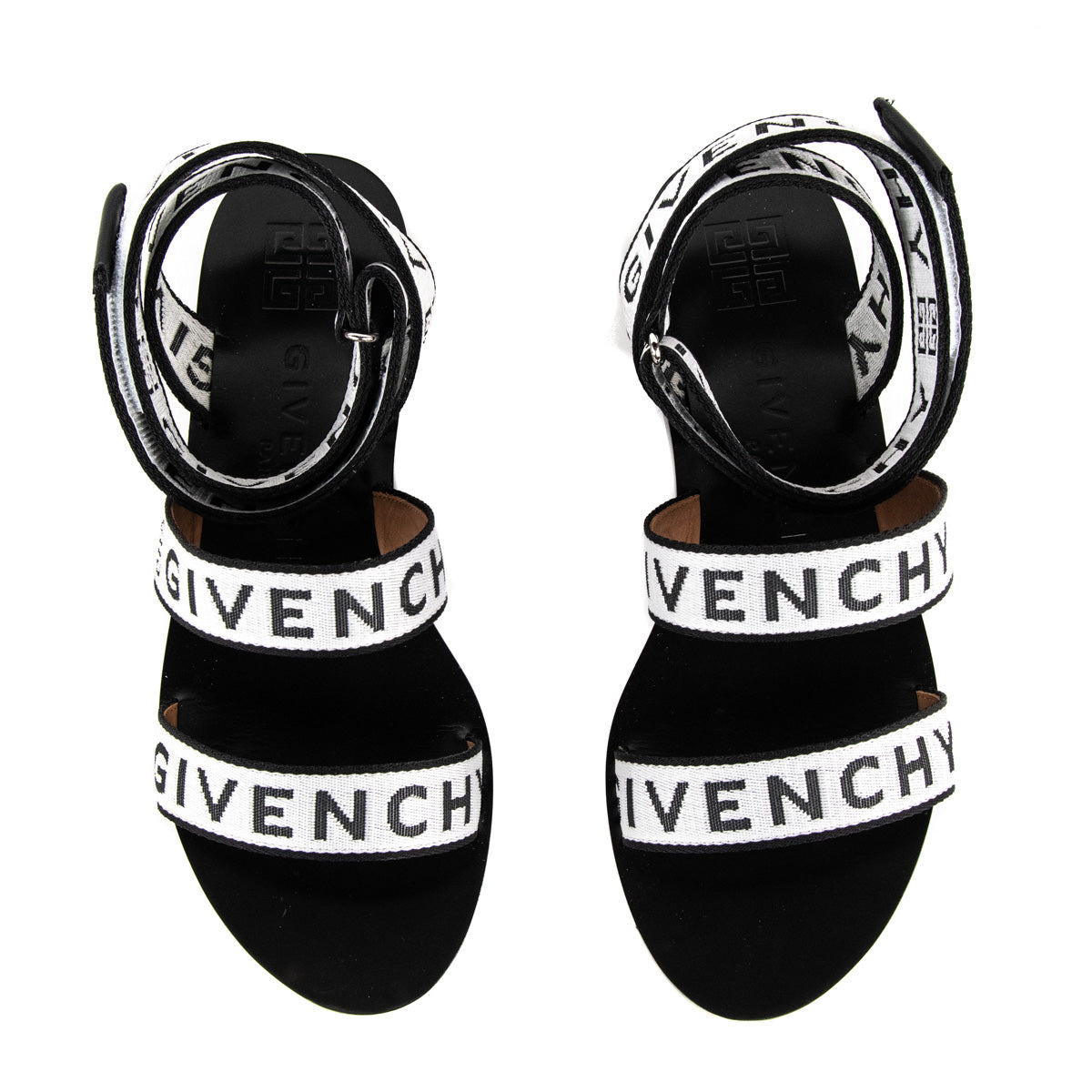 Givenchy Black & White Logo Canvas Gladiator Sandals Size US 38.5 | EU 38.5 - Love that Bag etc - Preowned Authentic Designer Handbags & Preloved Fashions
