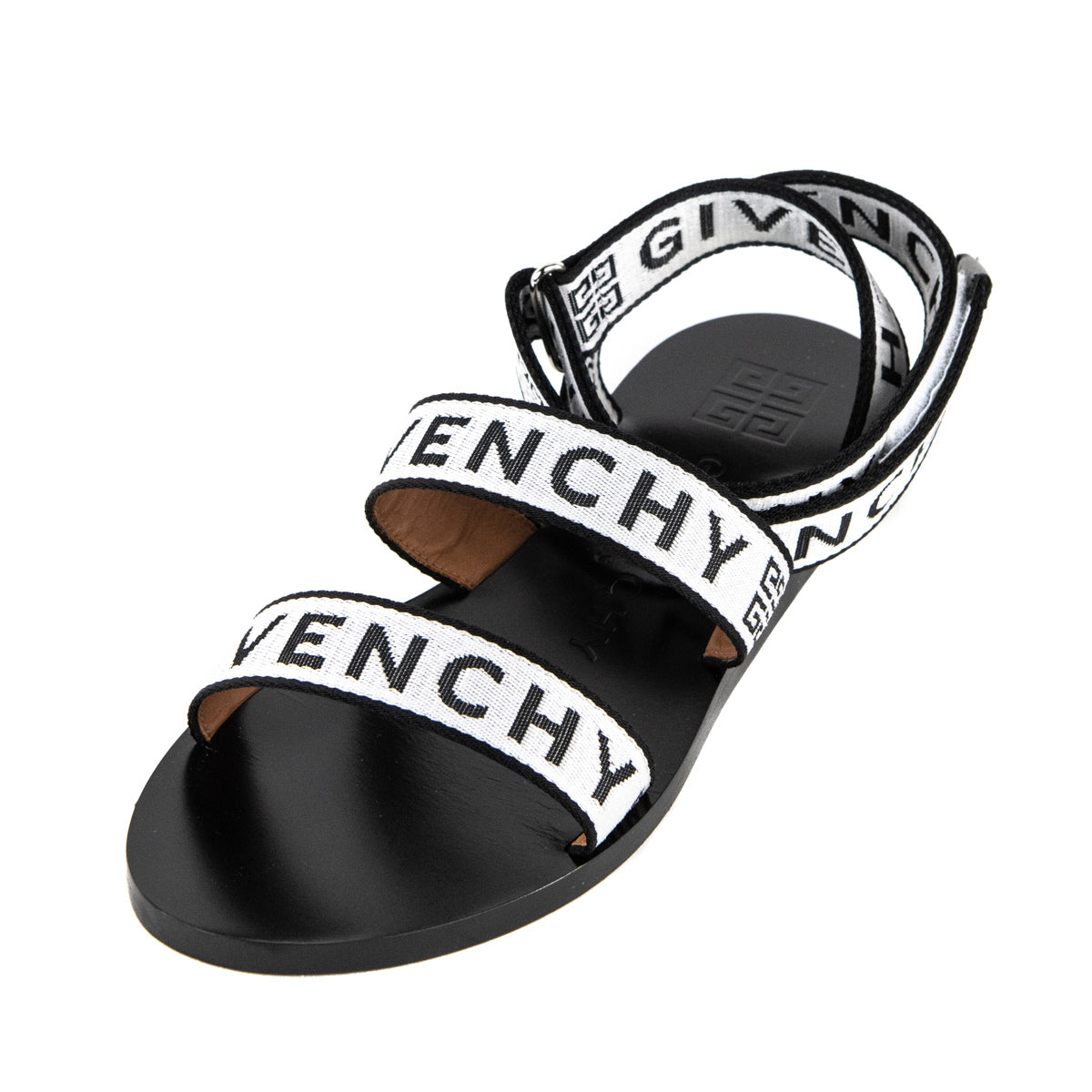 Givenchy Black & White Logo Canvas Gladiator Sandals Size US 38.5 | EU 38.5 - Love that Bag etc - Preowned Authentic Designer Handbags & Preloved Fashions