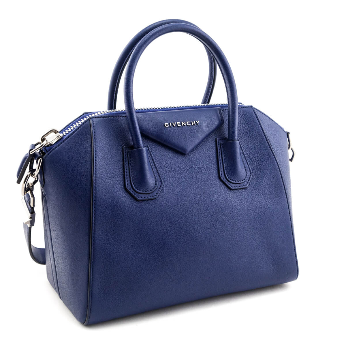 Givenchy Dark Blue Sugar Goatskin Small Antigona Bag - Love that Bag etc - Preowned Authentic Designer Handbags & Preloved Fashions
