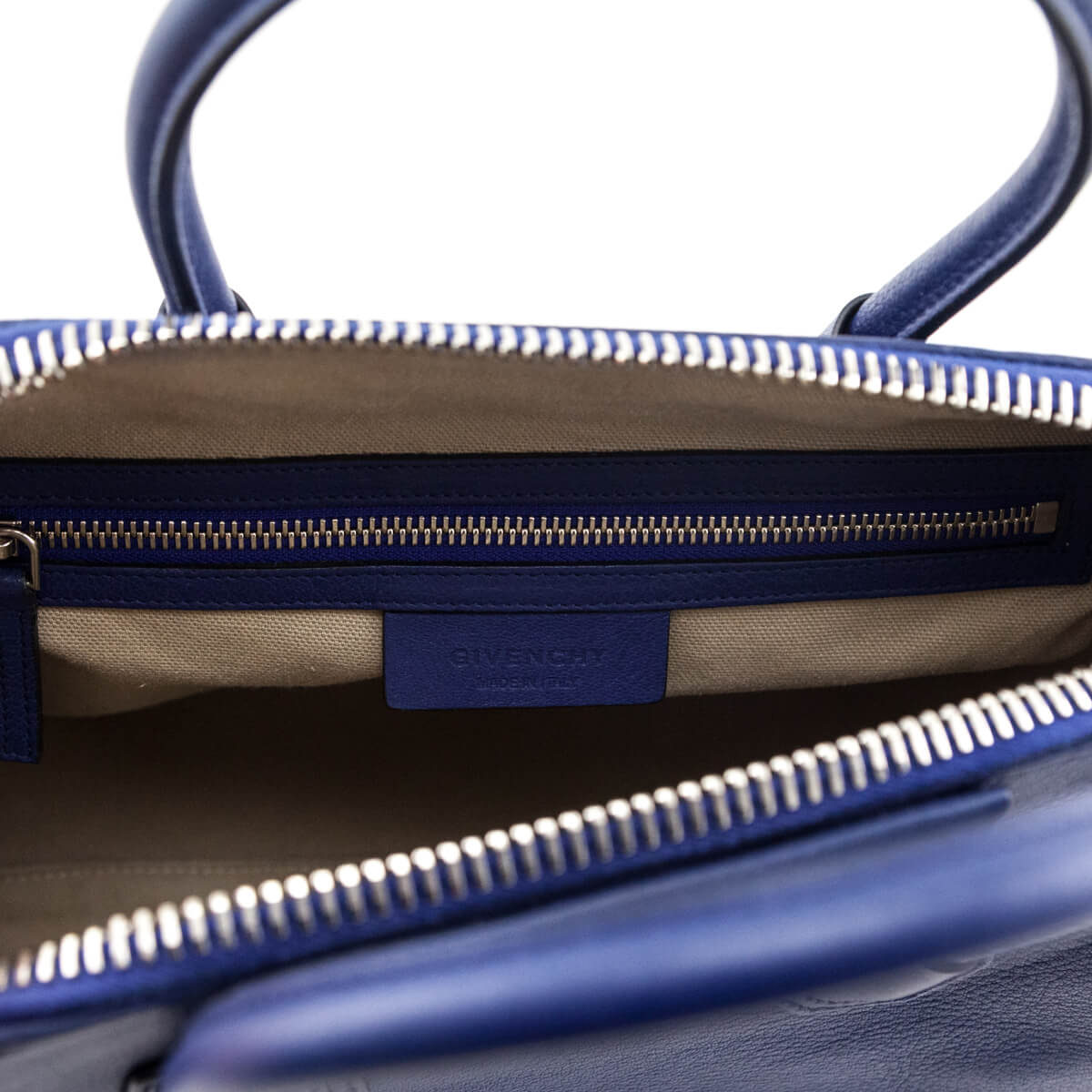 Givenchy Dark Blue Sugar Goatskin Small Antigona Bag - Love that Bag etc - Preowned Authentic Designer Handbags & Preloved Fashions