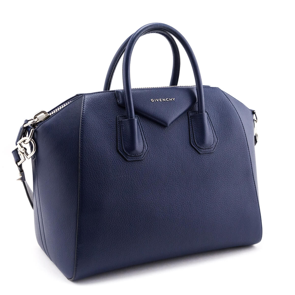 Givenchy Blue Sugar Goatskin Leather Mini Antigona Bag