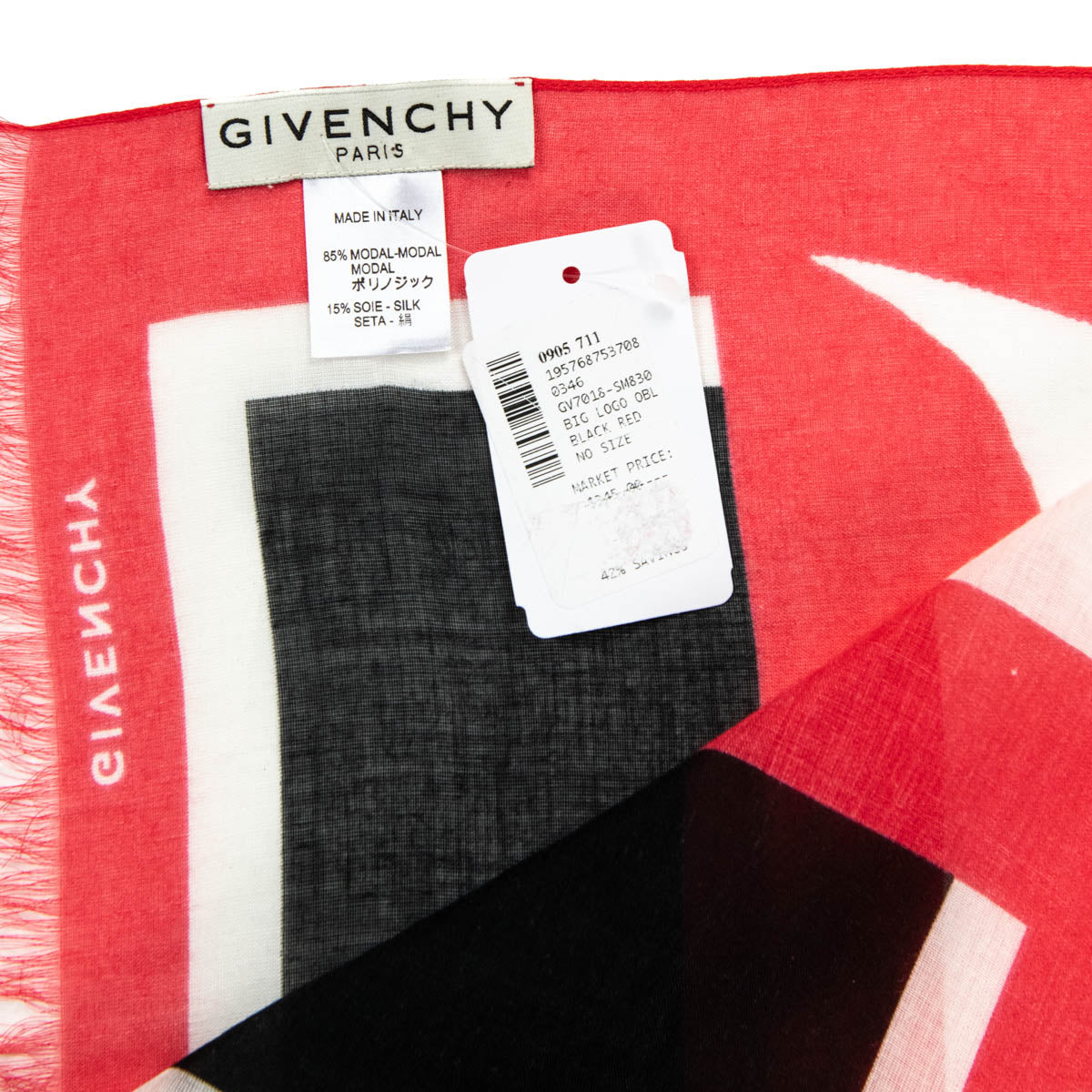 Givenchy Red Silk Logo Scarf - Love that Bag etc - Preowned Authentic Designer Handbags & Preloved Fashions