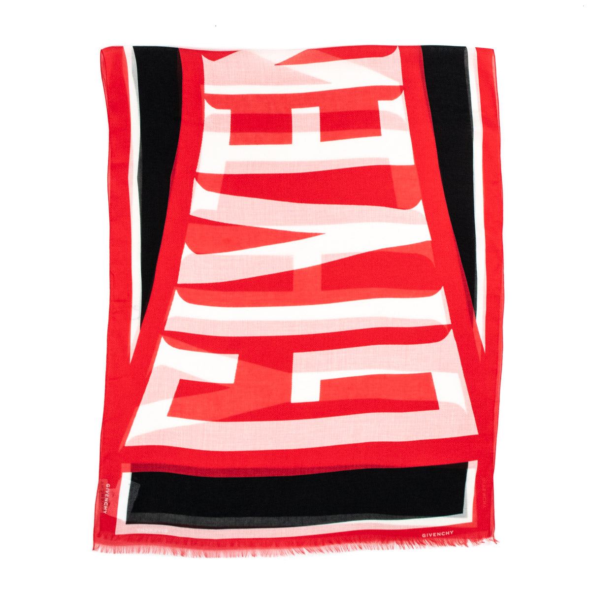 Givenchy Red Silk Logo Scarf - Love that Bag etc - Preowned Authentic Designer Handbags & Preloved Fashions