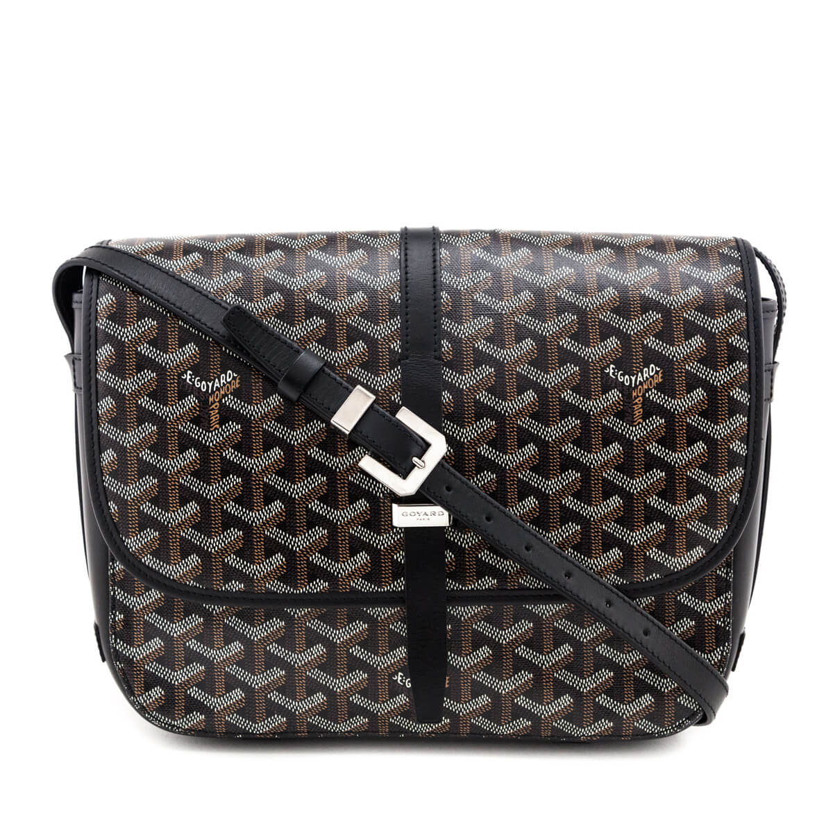 Goyard Goyardine Belvedere MM Messenger Bag - Black Shoulder Bags, Handbags  - GOY22210