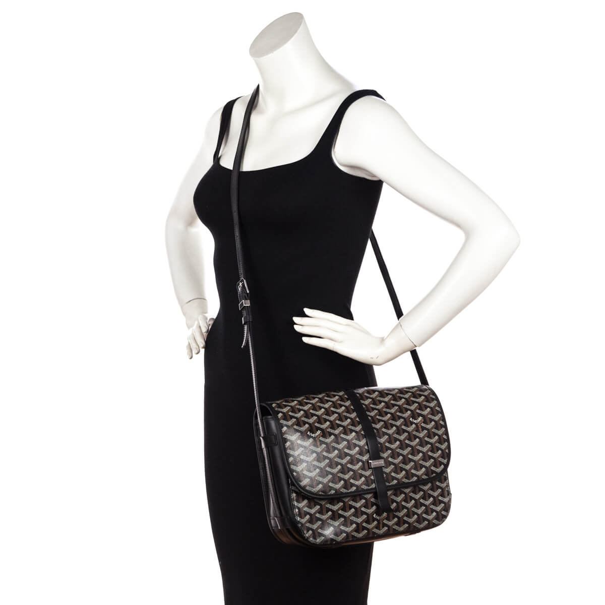 Goyard Black Goyardine Belvedere II MM Messenger Bag - Love that Bag etc - Preowned Authentic Designer Handbags & Preloved Fashions