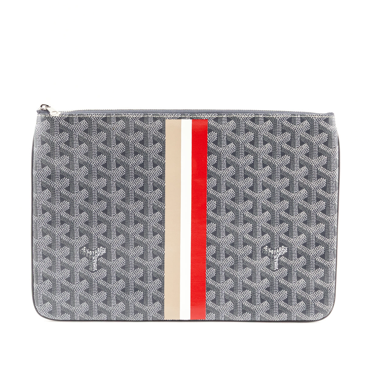 Goyard Grey Goyardine Senat Pochette MM - Love that Bag etc - Preowned Authentic Designer Handbags & Preloved Fashions