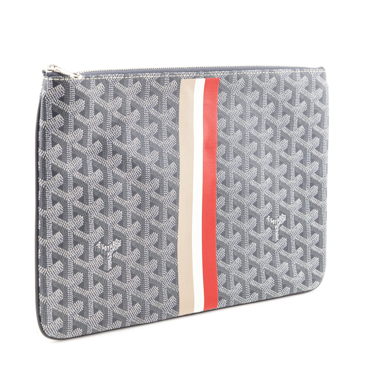 Goyard Grey Goyardine Senat Pochette MM - Love that Bag etc - Preowned Authentic Designer Handbags & Preloved Fashions