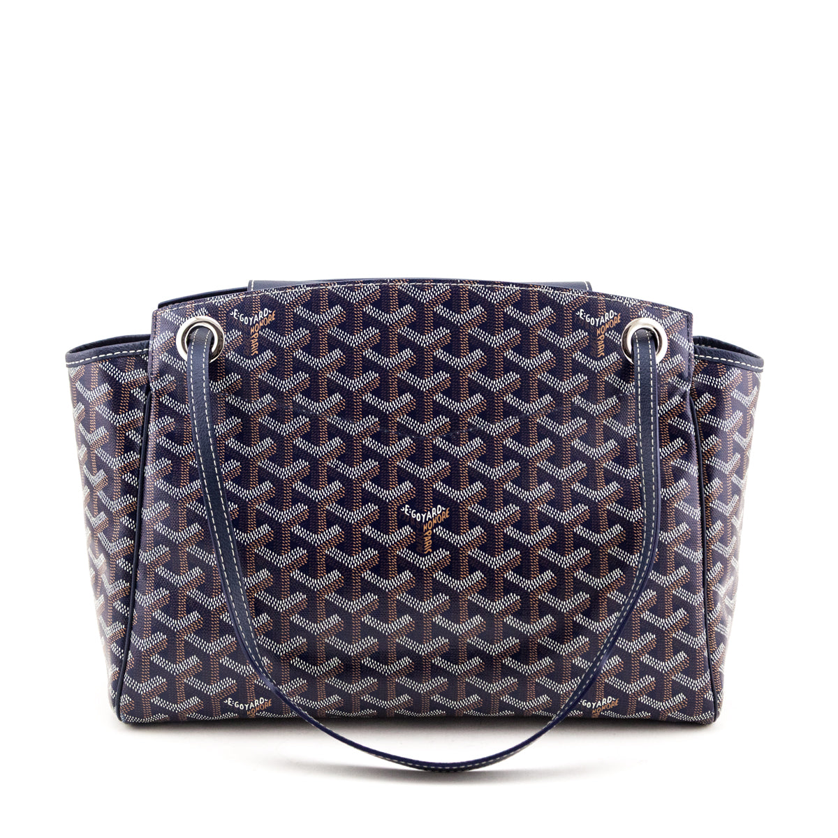 Goyard Navy Goyardine Rouette PM - Love that Bag etc - Preowned Authentic Designer Handbags & Preloved Fashions